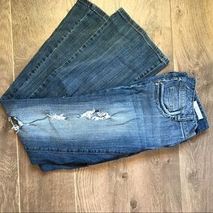 Degree distressed bootcut jeans